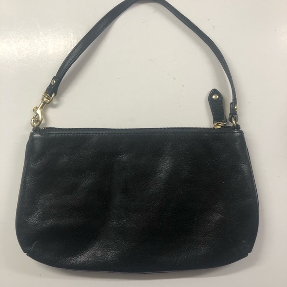 Vintage Coach Black Leather Clutch Wristlet Purse Bag - Picture 3 of 4